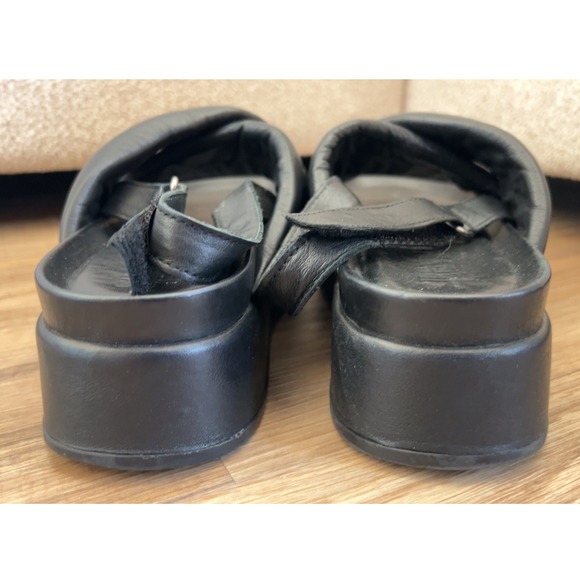Silent D Anthropologie Pier Platform‎ Black Leather Sandal SZ: 37 EU 6.5-7 US - Picture 7 of 8